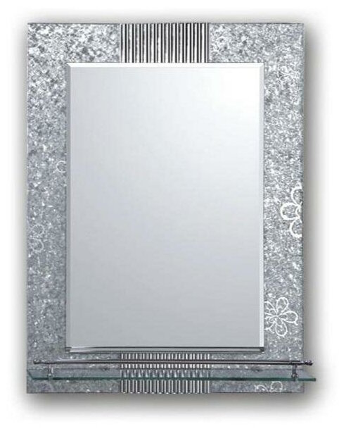Зеркало прямоугольное Frap F656, с полкой, 60 x 45 см