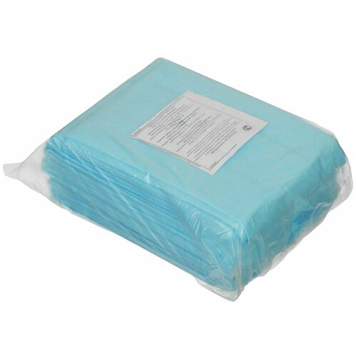 Простыни одноразовые гекса нестерильные, комплект 10 шт, 70х200 см, спанбонд ламинированный 40 г/м2, голубые