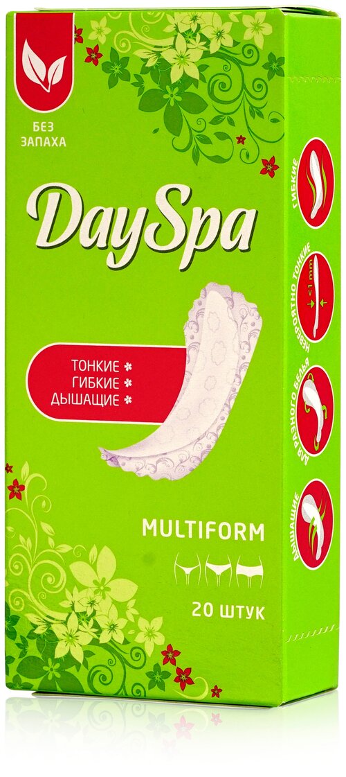 Day Spa прокладки ежедневные Multiform без запаха, 1 капля, 20 шт.