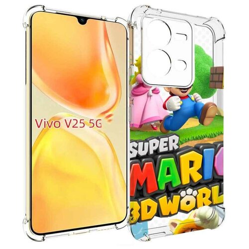 Чехол MyPads Super Mario 3D World для Vivo V25 5G / V25e задняя-панель-накладка-бампер