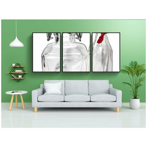 фото Набор модулных постеров для интерьера "бутылки, ploppflaschen, прозрачный" 60x90 см. в тубусе, без рамки lotsprints