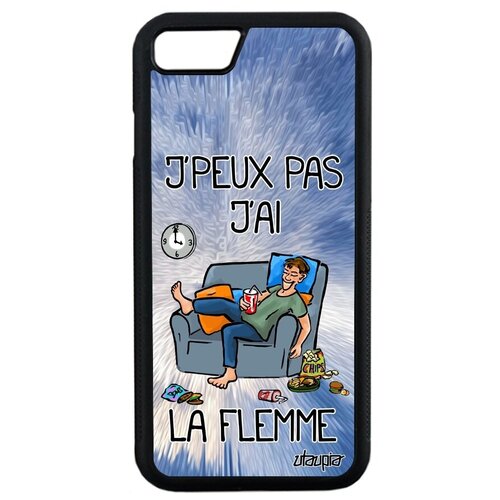 фото Ударопрочный чехол для смартфона // iphone se 2020 // "не могу - мне лень!" крутой рисунок, utaupia, зеленый