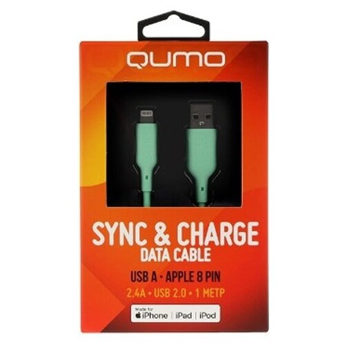 Аксессуар Qumo MFI С48 USB-A - Lightning 1m Green 32993