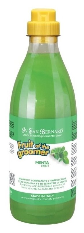 Шампунь Iv San Bernard Fruit of the Groomer Mint для кошек и собак с любым видом шерсти с витамином В6 , 1 л