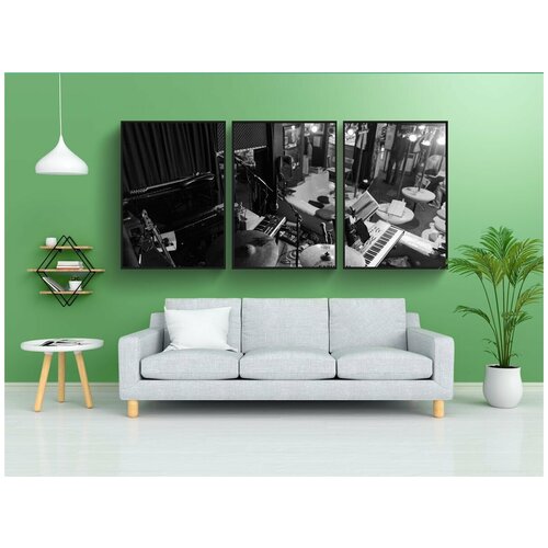 фото Набор модулных постеров для интерьера "сцена, жить, имеет место" 60x90 см. в тубусе, без рамки lotsprints