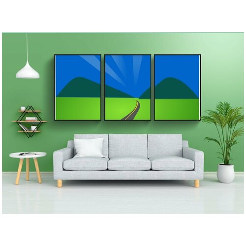 фото Набор модулных постеров для интерьера "пейзаж, улица, дорога" 60x90 см. в тубусе, без рамки lotsprints