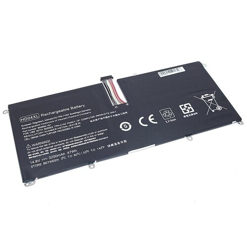 Аккумуляторная батарея для ноутбука HP Envy Spectre XT 13-2120t (HD04-4S1P) 14.8V 3200mAh OEM черная