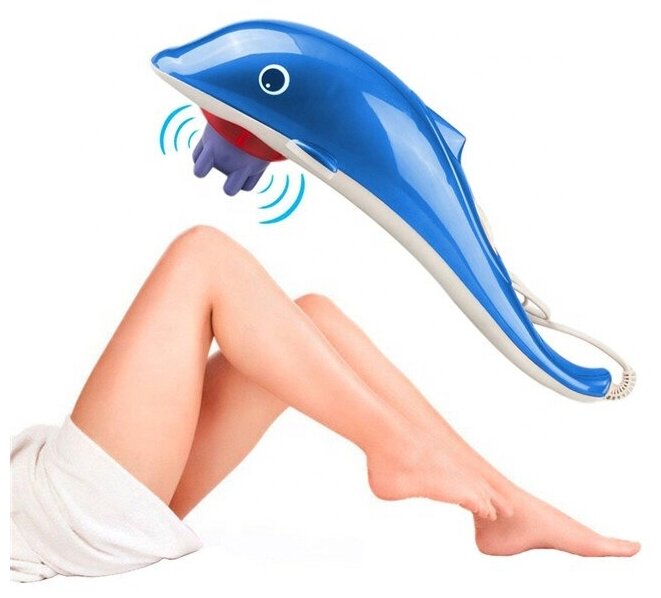 Массажер для ухода за телом "Дельфин" Dolphin Massager, синий