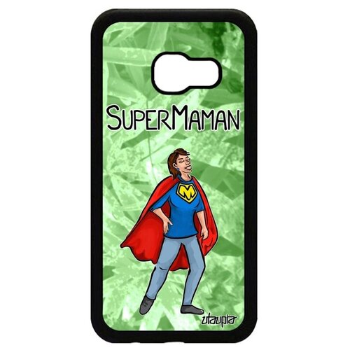 фото Противоударный чехол на смартфон // samsung galaxy a3 2017 // "супермама" веселый юмор, utaupia, светло-зеленый