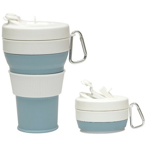 Складной силиконовый стакан Think &Care 450мл 03, голубой