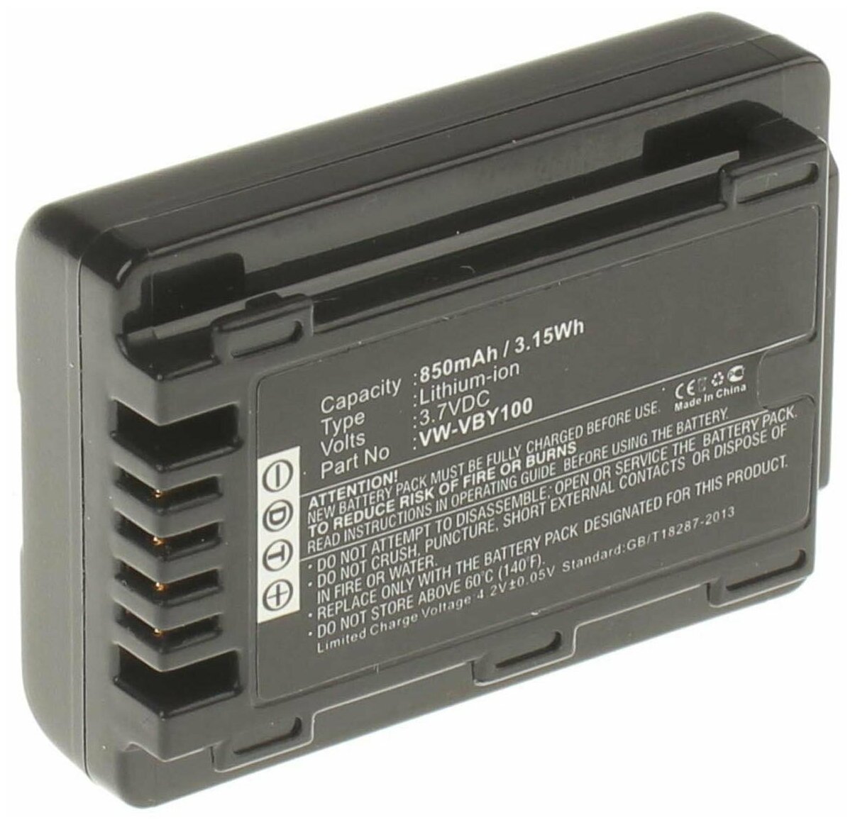 Аккумулятор iBatt iB-B1-F238 850mAh для Panasonic VW-VBY100,