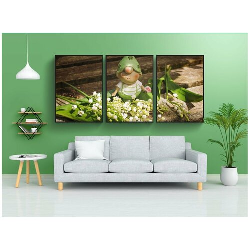 фото Набор модулных постеров для интерьера "ландыш, аромат, ароматный" 60x90 см. в тубусе, без рамки lotsprints