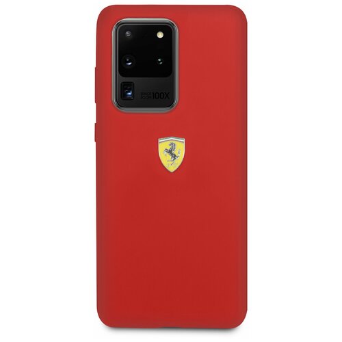 Чехол Ferrari для Galaxy S20 Ultra On-Track Silicone case Hard Red