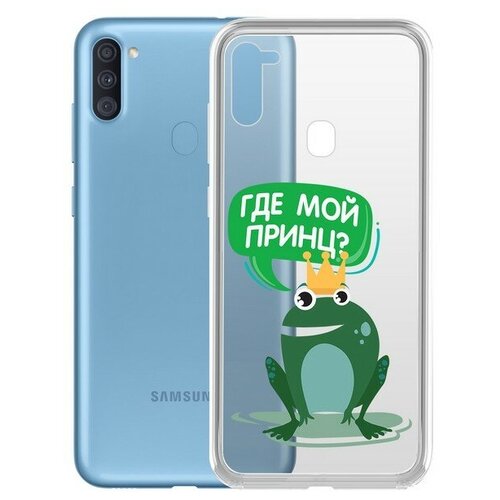 фото Чехол-накладка krutoff clear case "лягушка" для samsung galaxy a11/m11 (a115/m115) krutoff group
