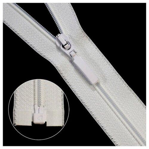 фото Молния витая тип 6 1 замок 65см arta (501 белый) 5 шт