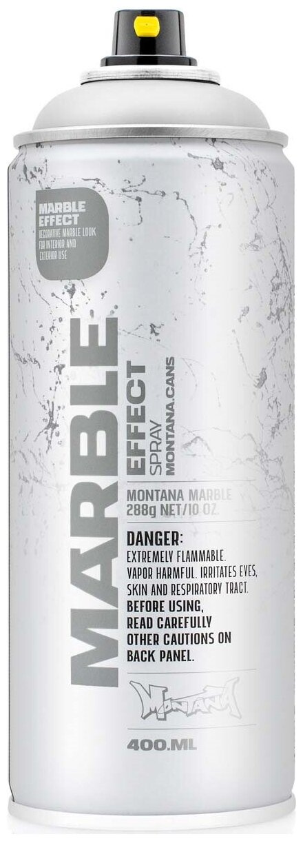 фото Краска аэрозольная Montana Эмаль, мрамор-эффект, белый, 400 мл