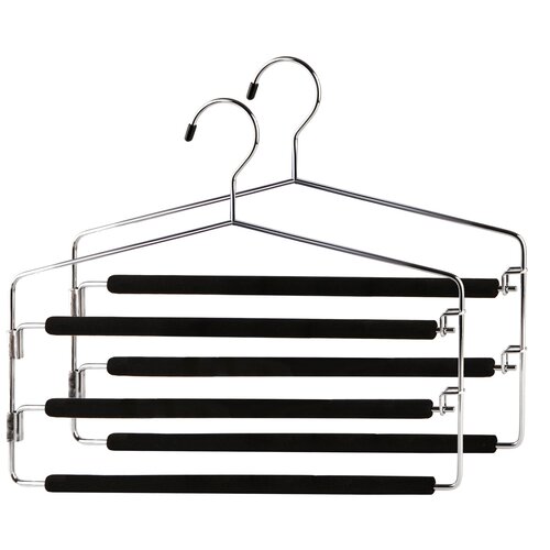 Набор 2 шт., плечики вешалки для одежды с мягким противоскользящим покрытием, 3 уровня