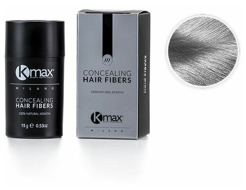 Kmax  Загуститель волос Concealing Hair Fibers, светло-пепельный, 15 г