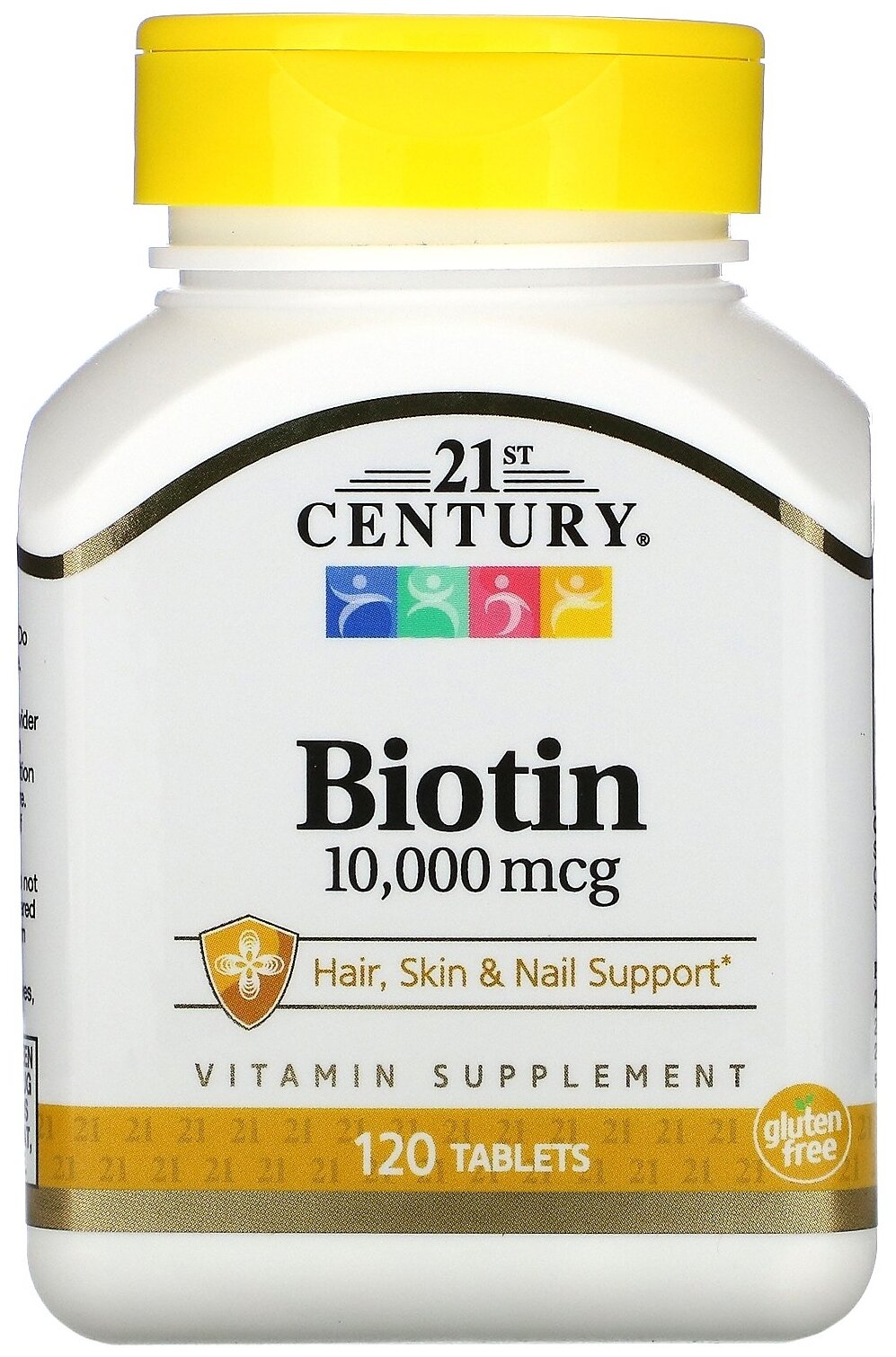 Таблетки 21st Century Biotin 10 000 мкг, 80 г, 120 шт.