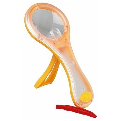 Лупа детская Navir 3x/7x, с подставкой и пинцетом, желтая