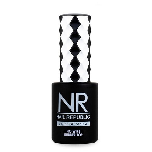 Nail Republic Верхнее покрытие No Wipe Rubber Top, прозрачный, 15 мл holy molly верхнее покрытие top no wipe прозрачный 15 мл