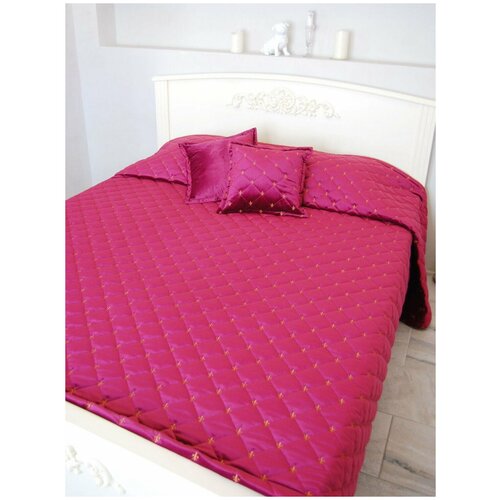 Покрывало бархат-велюр стёжка-вышивка 220 х 200 см с двумя подушками