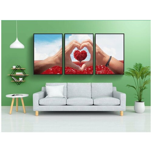 фото Набор модулных постеров для интерьера "дорогой, сердце, день святого валентина" 60x90 см. в тубусе, без рамки lotsprints