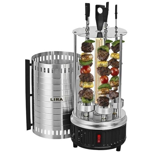 Электрошашлычница для дома настольный электромангал 1000Вт 5 шапмпуров Lira 2021 399000₽
