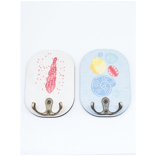 Ключница настенная. Вешалка для полотенец детская. Крючки самоклеящиеся для одежды. Набор из 2 шт. 