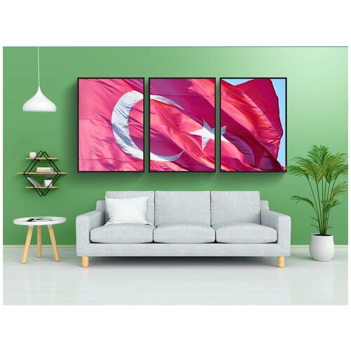 фото Набор модулных постеров для интерьера "турция, турецкий, флаг" 60x90 см. в тубусе, без рамки lotsprints