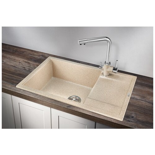 фото 7805,классик, мойка кухонная granula, чаша+крыло, 780*500*200 мм