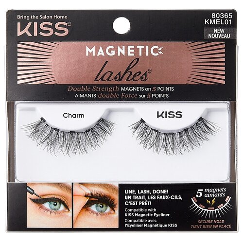 Kiss накладные ресницы Magnetic Lashes Charm, D+, черный, 2 шт.