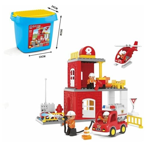 фото Kids home toys конструктор «пожарная станция», 60 деталей