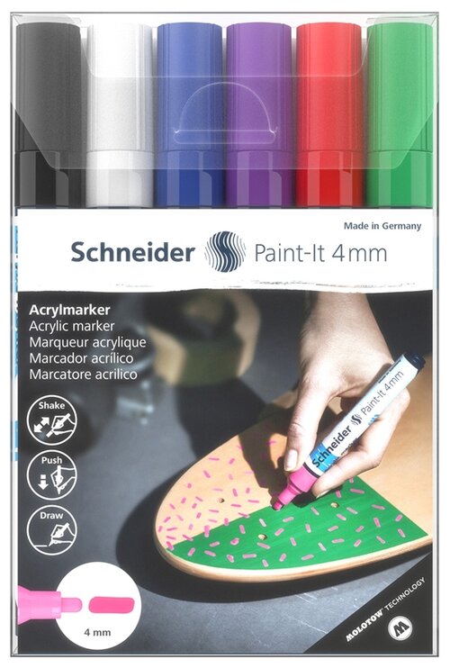 Schneider Набор акриловых маркеров Paint-it 320 (120295), 6 шт., ассорти