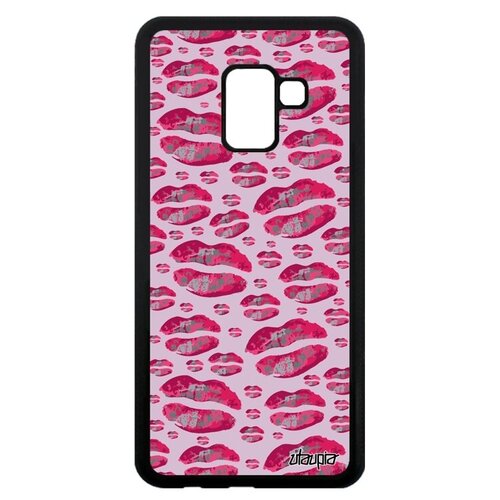 фото Противоударный чехол для смартфона // samsung galaxy a8 2018 // "губы" гламур глянец, utaupia, розовый