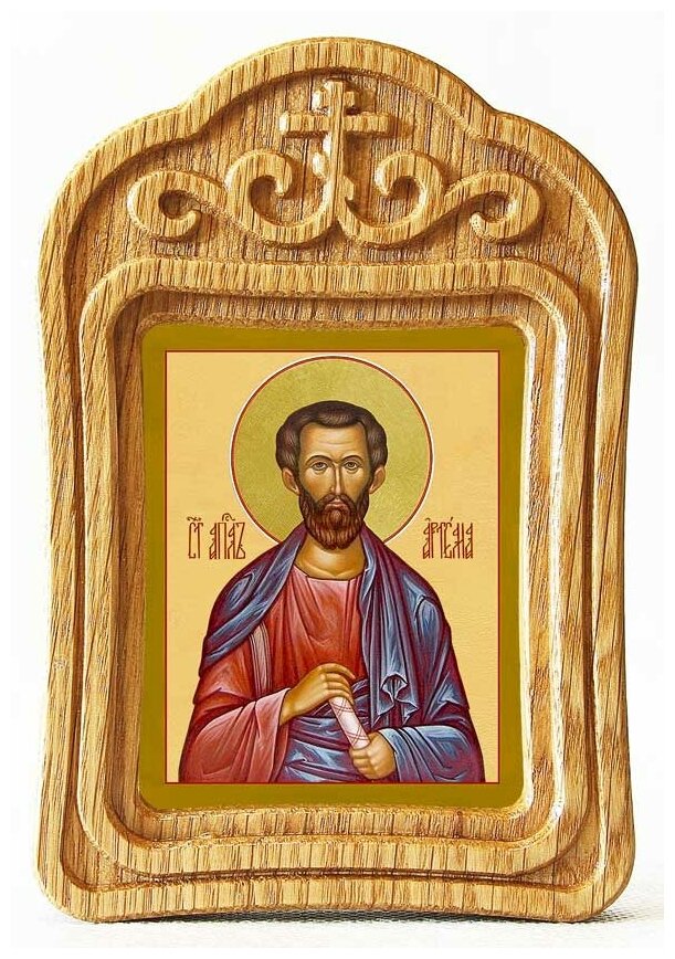 Апостол от 70-ти Артема Листрийский, епископ, икона в резной деревянной рамке