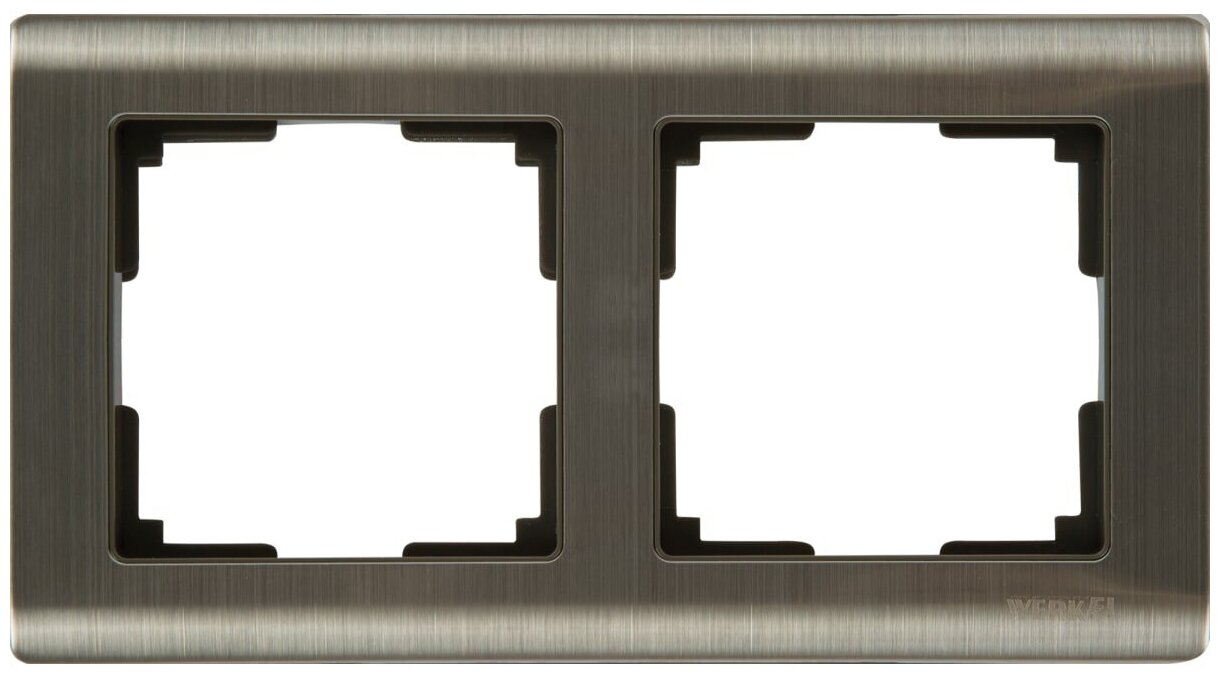 WERKEL Рамка для розеток и выключателей Werkel Metallic 2 поста металл цвет глянцевый никель