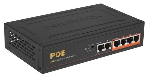 POE-коммутатор 4-канальный 2xRJ45 UPLINK POE-A 65Вт ORIENT SWP-5504POE2P PS