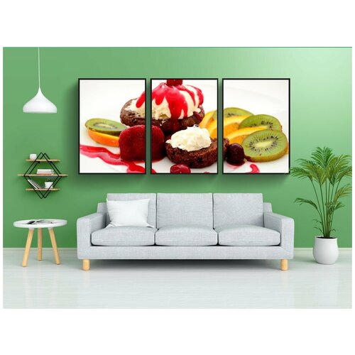 фото Набор модулных постеров для интерьера "десерт, мороженое, фрукты" 60x90 см. в тубусе, без рамки lotsprints