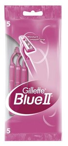 Фото Бритвы одноразовые комплект 5 шт комплект 3 шт GILLETTE (Жиллет) BLUE 2, для женщин