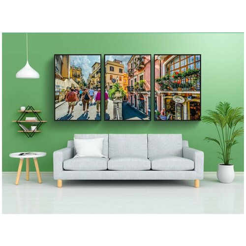 фото Набор модулных постеров для интерьера "таормина, сицилия, друзья" 60x90 см. в тубусе, без рамки lotsprints