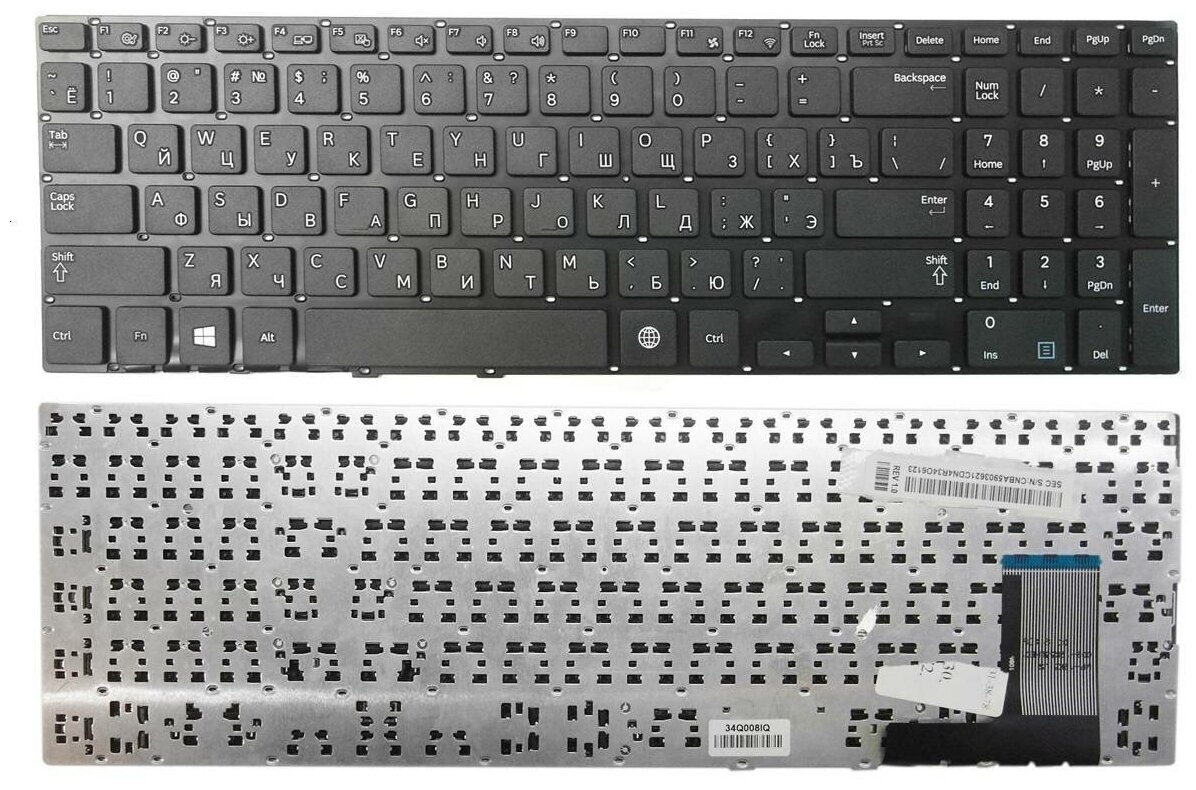 Клавиатура для Samsung NP370R5E NP450R5E p/n: BA59-03682C (Черная)