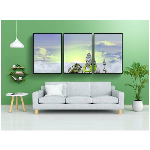 фото Набор модулных постеров для интерьера "шива, господь шива, фотомонтаж" 60x90 см. в тубусе, без рамки lotsprints