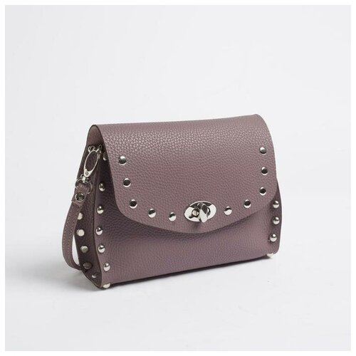 фото Сумка женская, отдел на клапане, наружный карман, длинный ремень, цвет сиреневый mikimarket