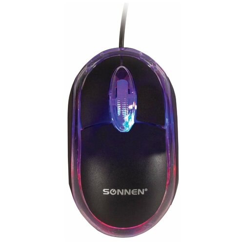 Мышь проводная оптическая USB с подсветкой Sonnen М-204 512632 70200₽