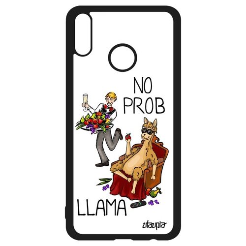 фото Стильный чехол на смартфон // honor 8x // "no prob lama" дизайн стиль, utaupia, белый