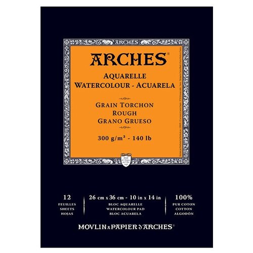 Arches Склейка для акварели Арш 300гр/м, Торшон, 23х31см, 12л