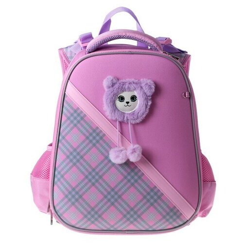 фото Рюкзак каркасный hatber ergonomic classic 37 х 29 х 17, для девочки "няшка", розовый