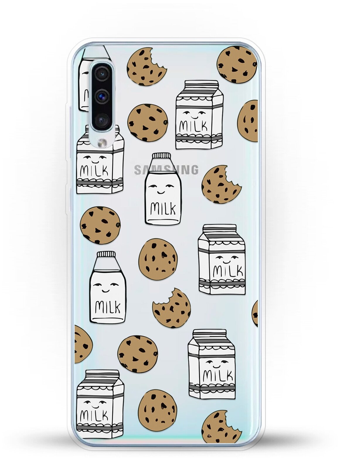 Силиконовый чехол Молоко и печеньки на Samsung Galaxy A50
