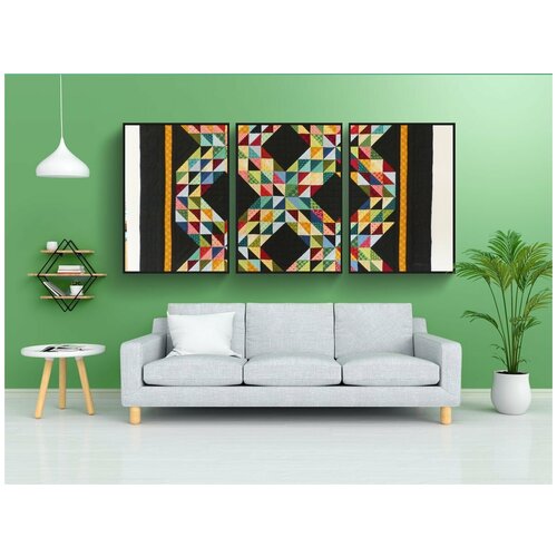 фото Набор модулных постеров для интерьера "лоскутное одеяло, пэчворк ковер, потолок" 60x90 см. в тубусе, без рамки lotsprints